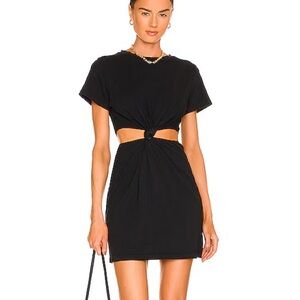 LNA Devan Twist Tee Dress in Black